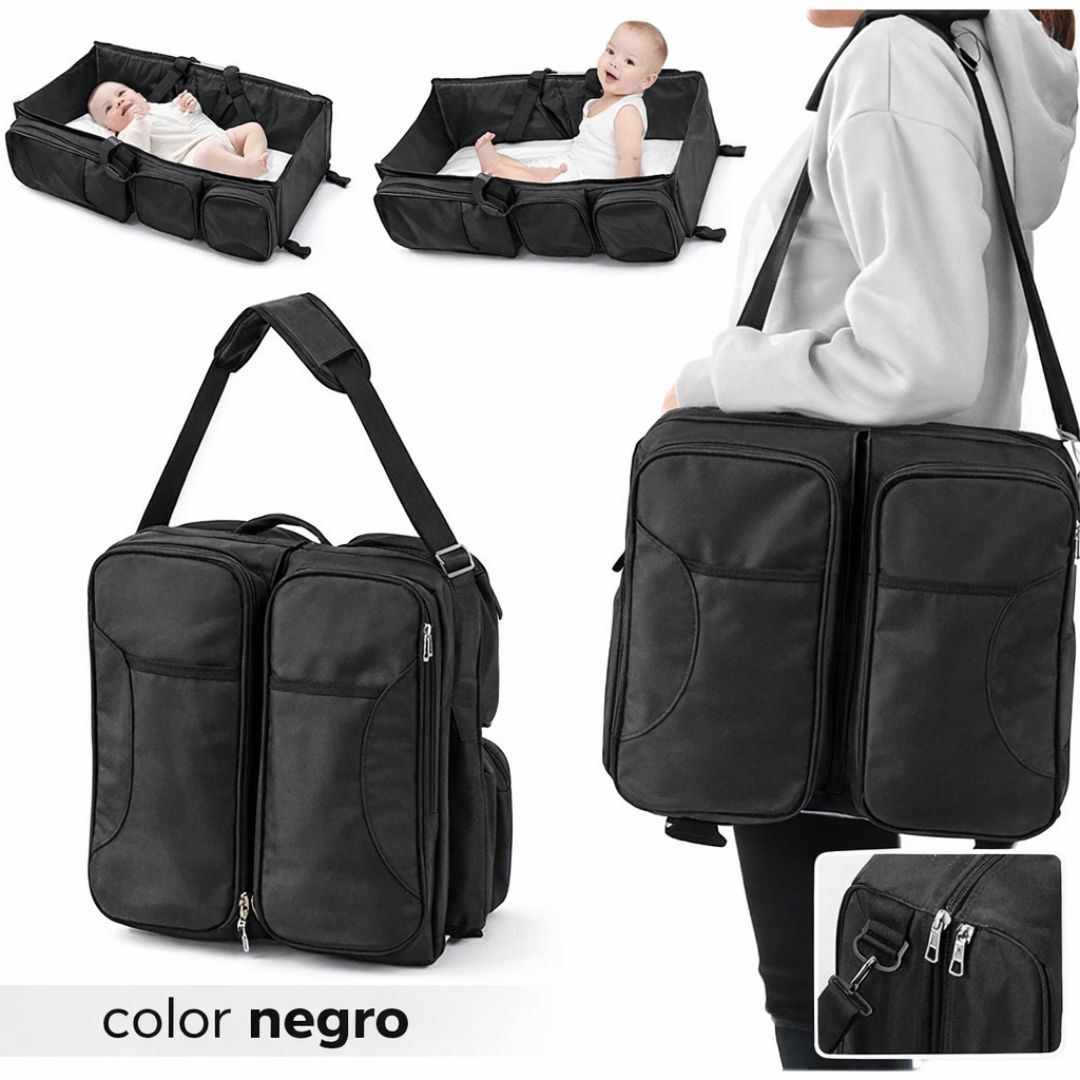 Pañalera Cambiador Portatil Para Bebe Cuna Convertible Bolso